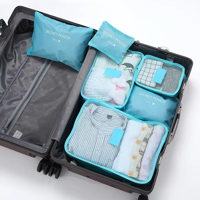 🔥DS 360™ 6-Pcs Travel Storage Bags Set - Portable Luggage Organizer Suitcase Packing Clothes Cubes with Shoe Pouch