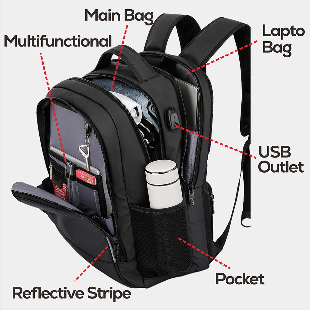 🔥 SWISS™ MilITARY-TECH Laptop Backpack USB 17 Inch (Big-Pouch) Backpack💦 Waterproof