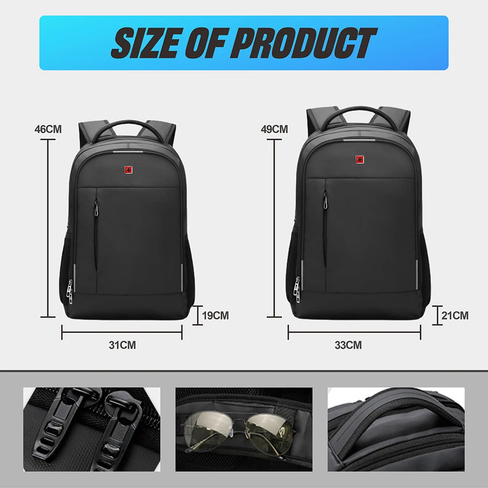 🔥 SWISS™ MilITARY-TECH Laptop Backpack USB 17 Inch (Big-Pouch) Backpack💦 Waterproof