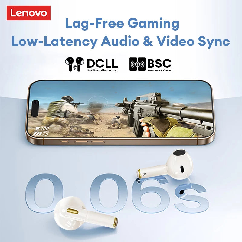 'DS 360™ Feature* Original Lenovo LP22 Pro Wireless Bluetooth Headphones True Wireless TWS With Mic Touch !