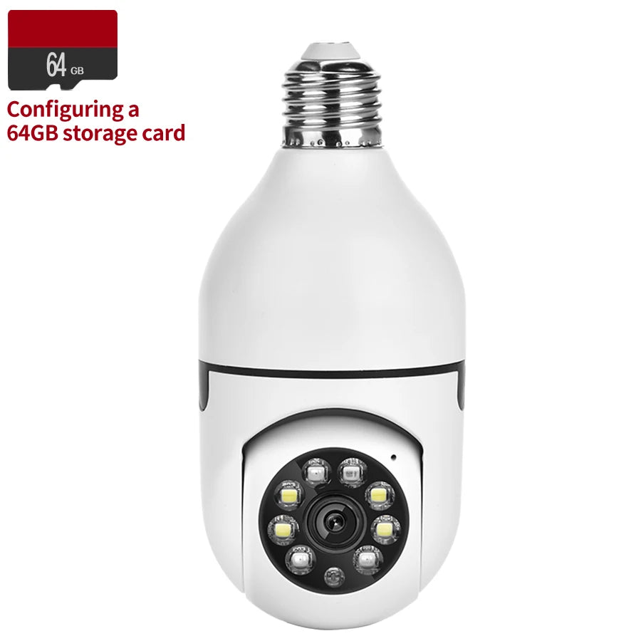 💸 E27 bulb Wifi surveillance camera PTZ night vision full-color HD automatic tracking CCTV 1080P security camera