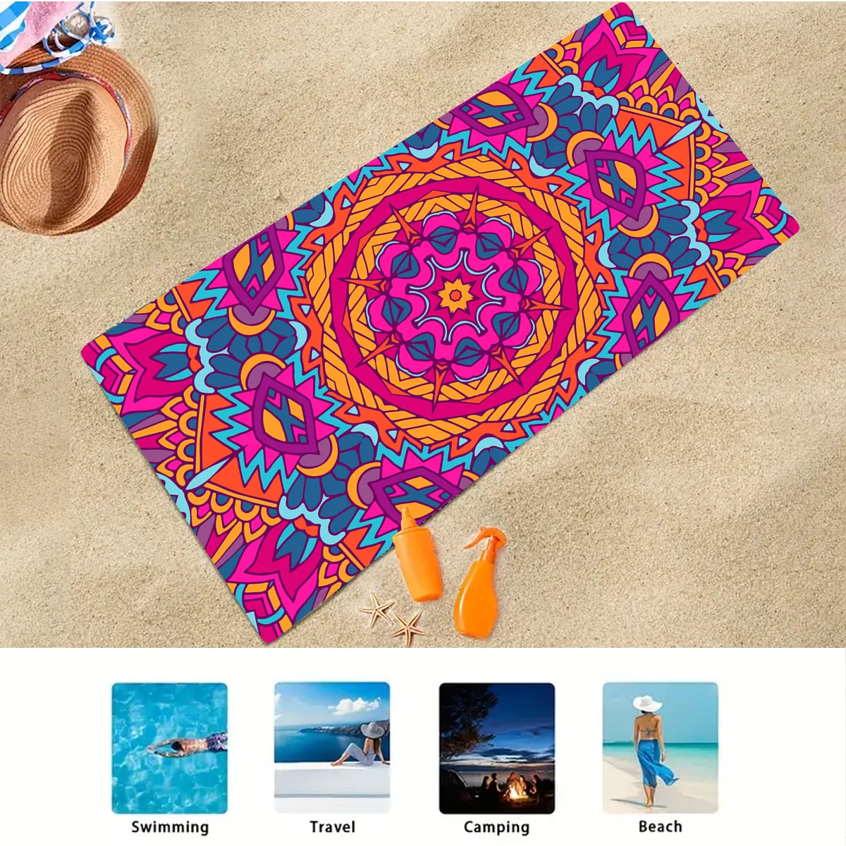 'Boho Beach' OVERSIZED Mandala Towel