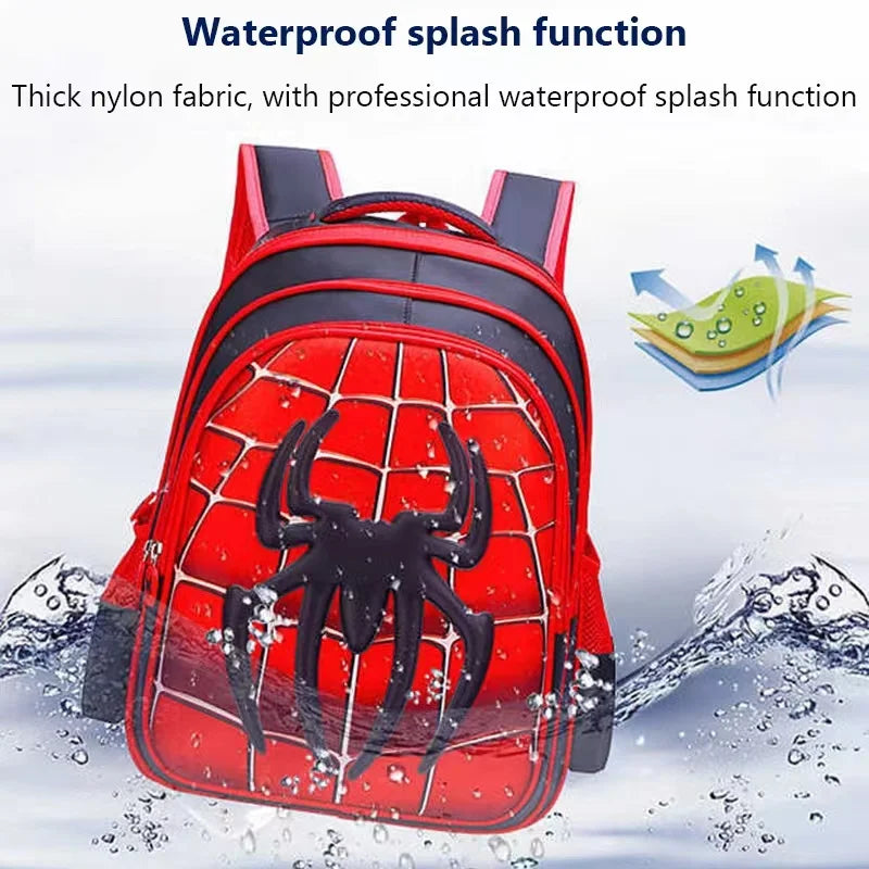 DS 360™ Spider King Kids Backpack: Waterproof Nylon & Large Capacity for all grades.