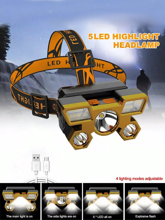 'DS 360™ Rechargeable 5 LED 
Head-Torch / Heavy-Duty Battery.