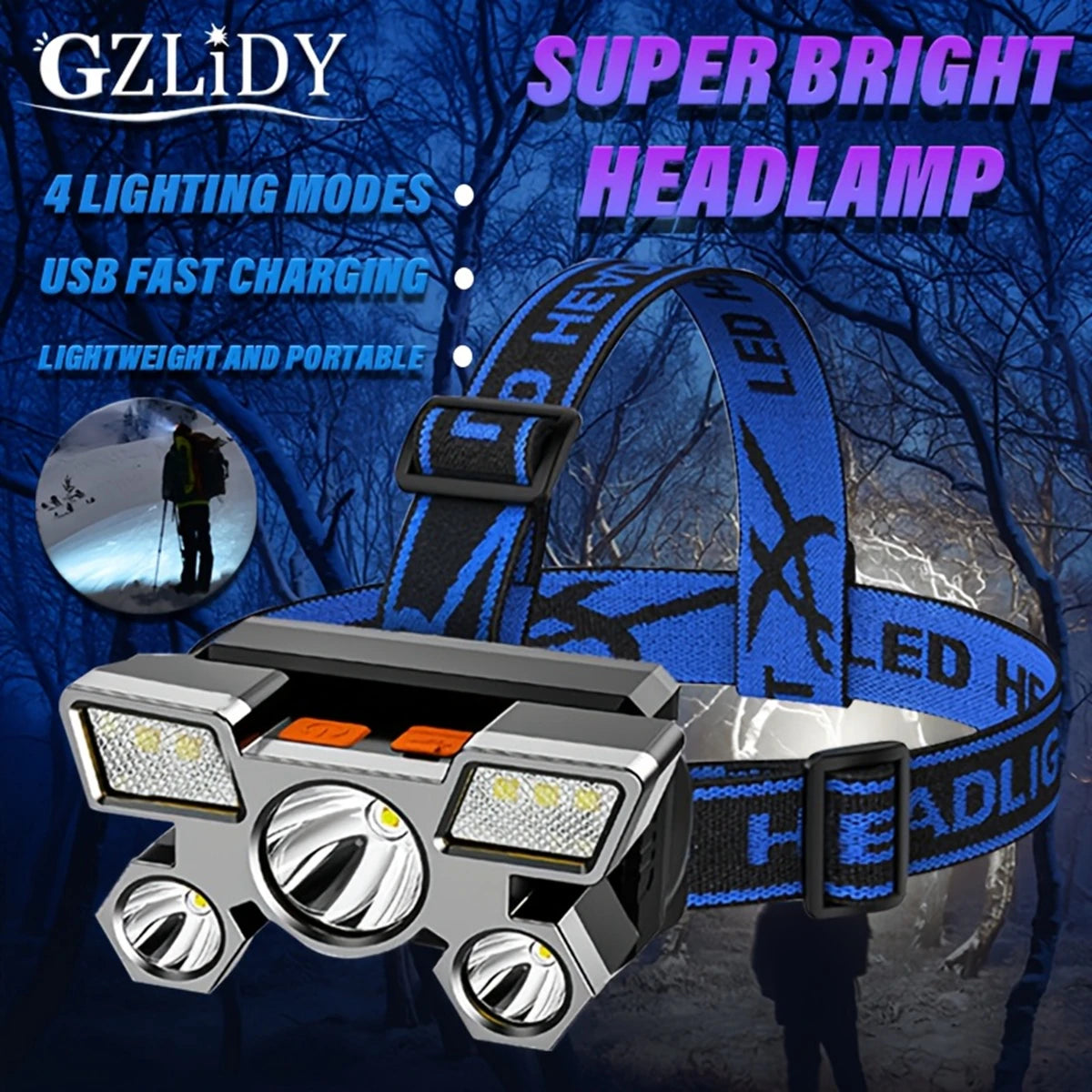 'DS 360™ Rechargeable 5 LED 
Head-Torch / Heavy-Duty Battery.