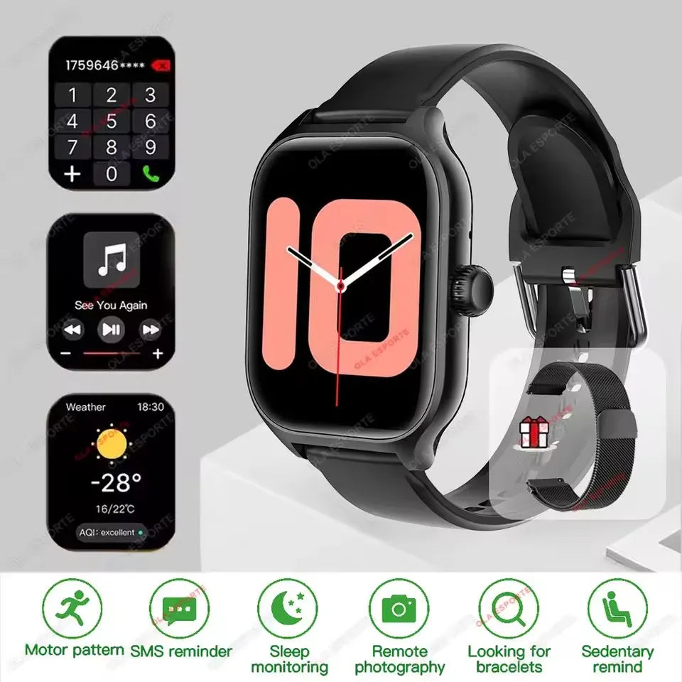 'DS 360™ 'Pulse Connect' Smart Watch 2.01 Inch HD Display Answer Make Call Message Preview Sport Modes DIY Dial Weather Forecast For Men Women