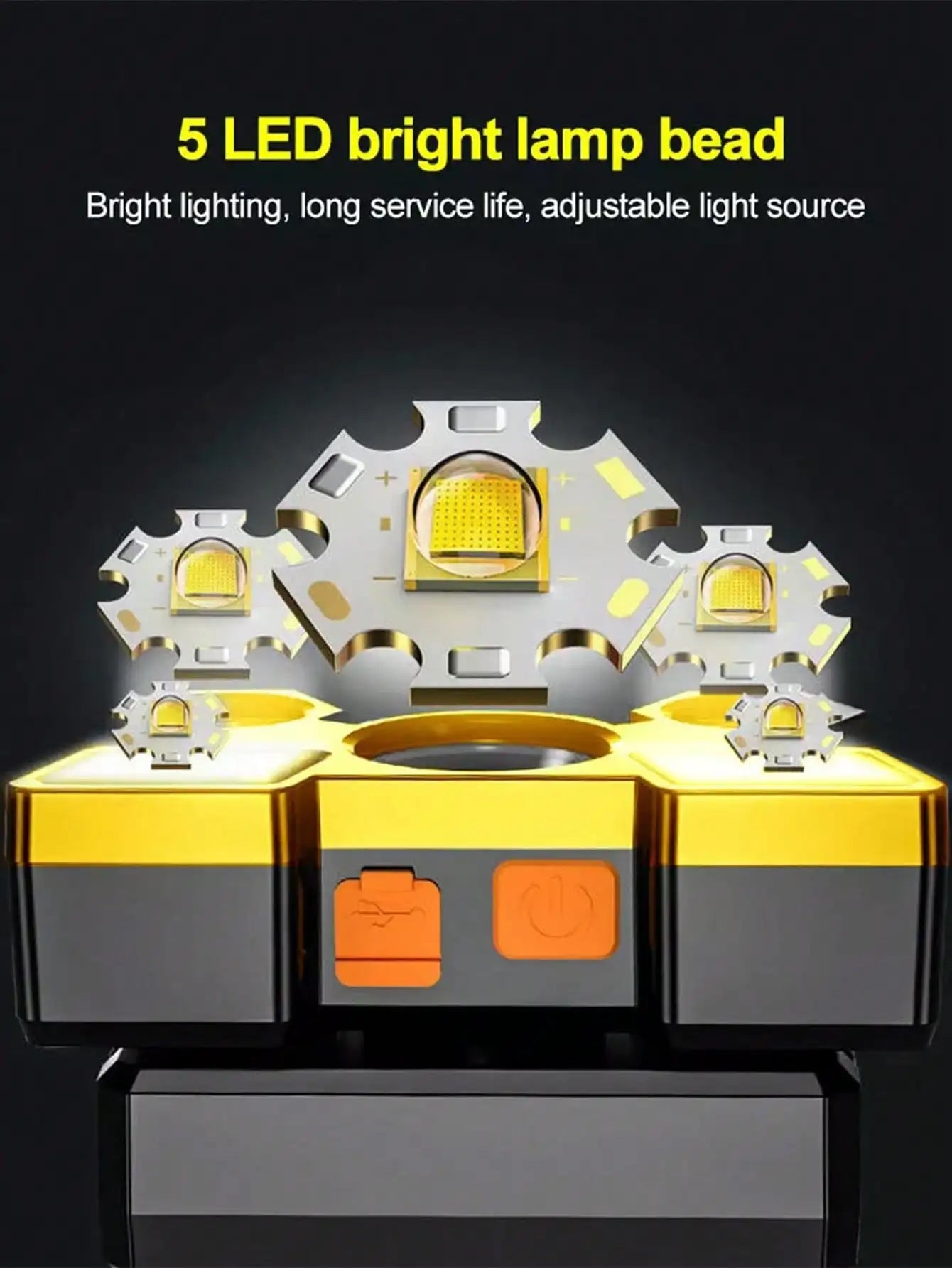 'DS 360™ Rechargeable 5 LED 
Head-Torch / Heavy-Duty Battery.