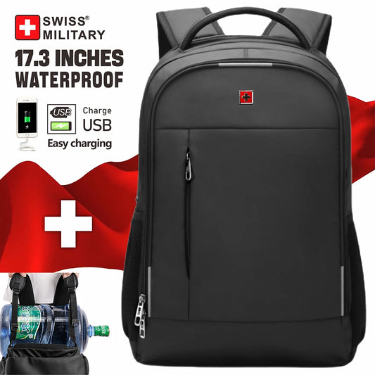🔥 SWISS™ MilITARY-TECH Laptop Backpack USB 17 Inch (Big-Pouch) Backpack💦 Waterproof