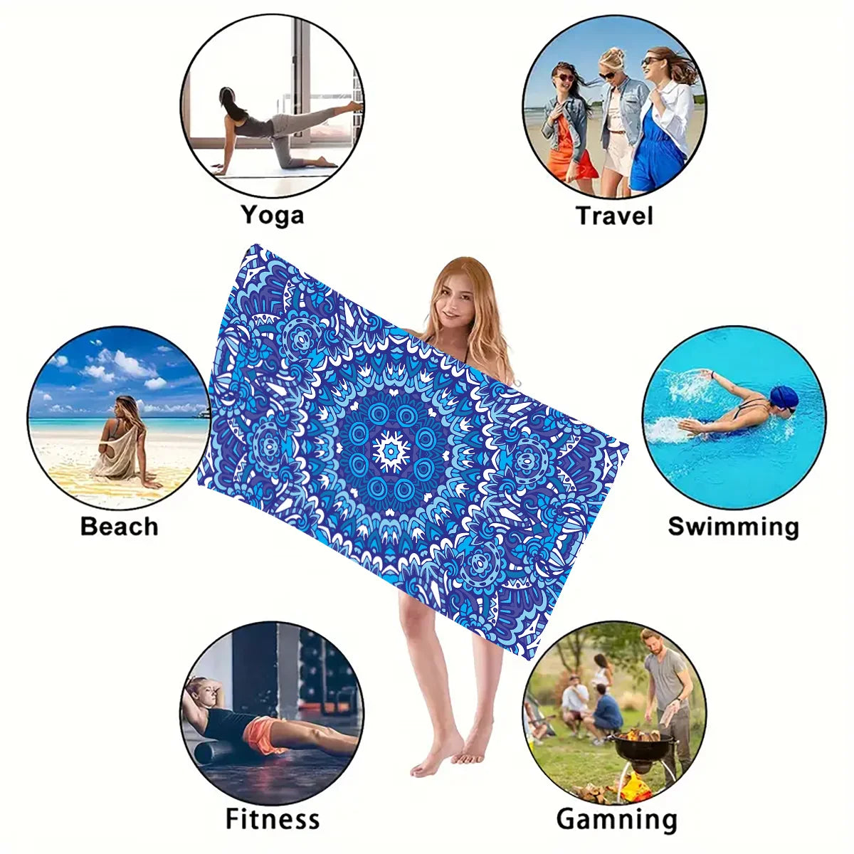 'Boho Beach' OVERSIZED Mandala Towel