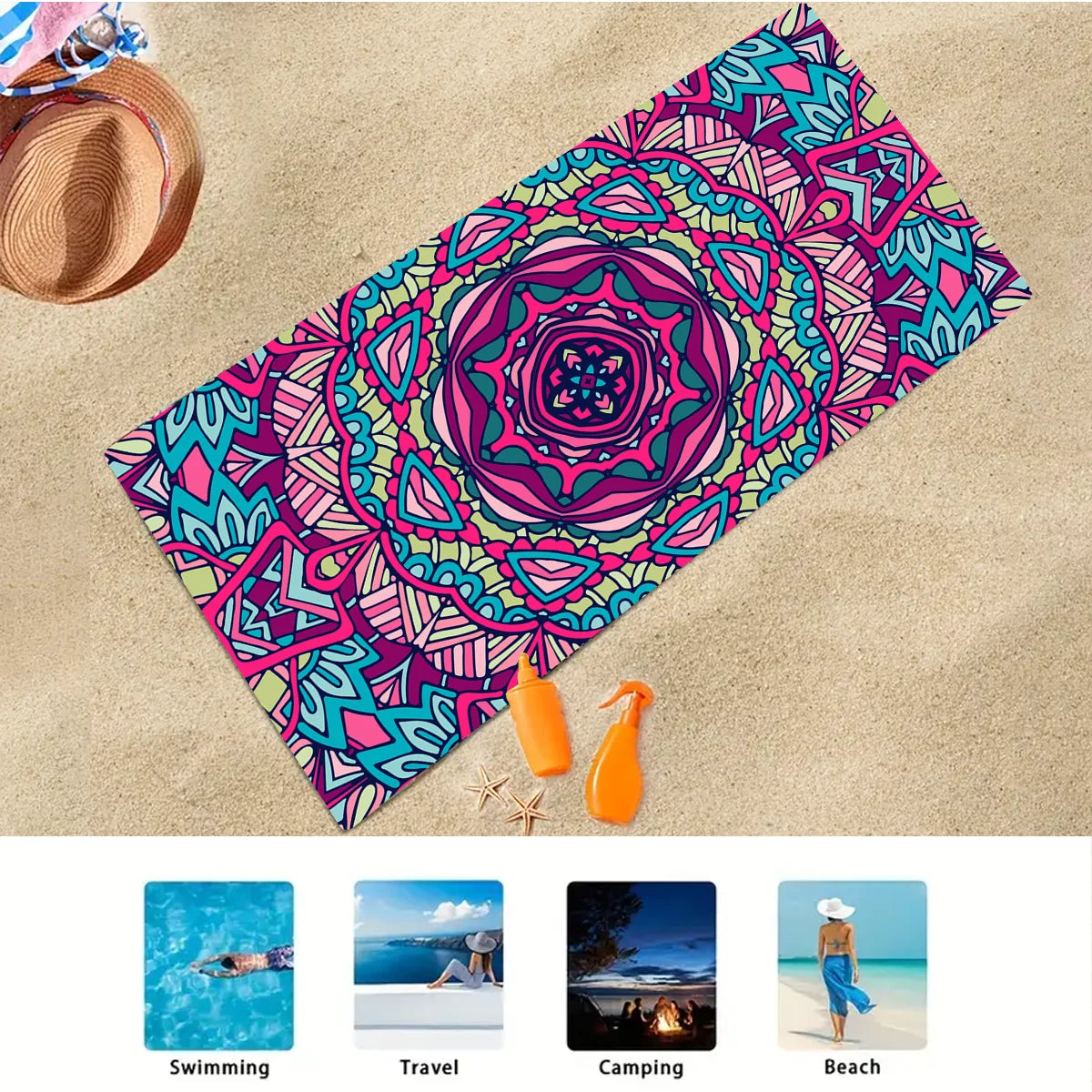 'Boho Beach' OVERSIZED Mandala Towel
