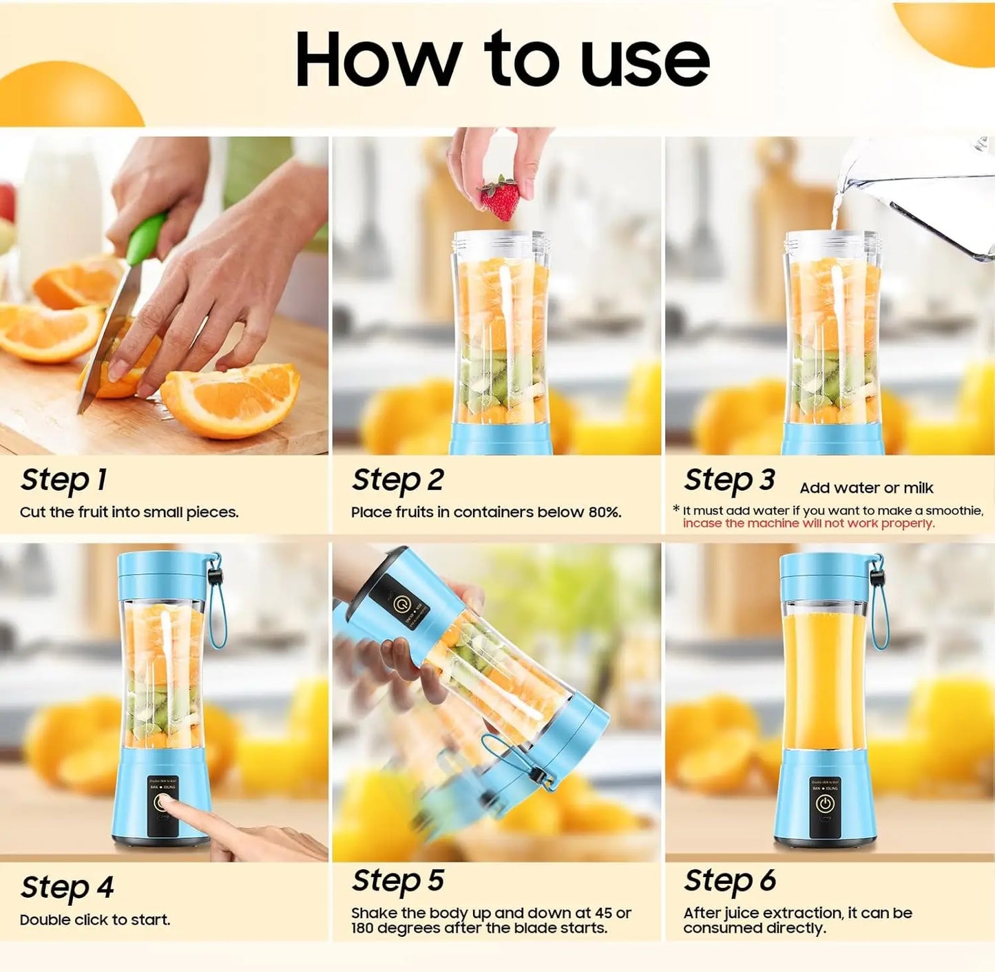'FreshVibe' Cordless Portable Blender